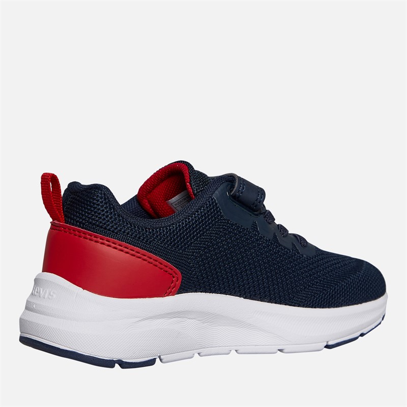 Levi's Boys Hudson Mini Trainers Navy/Red Navy/ Red