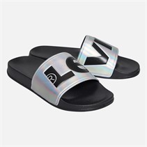 Levi's Junior Girls June Logo Sliders Silver/Black Silver/ Black