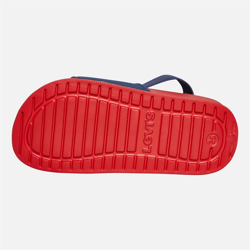 Levi's Infant Boys Pool Mini Strap Sliders Navy/Red Navy/ Red