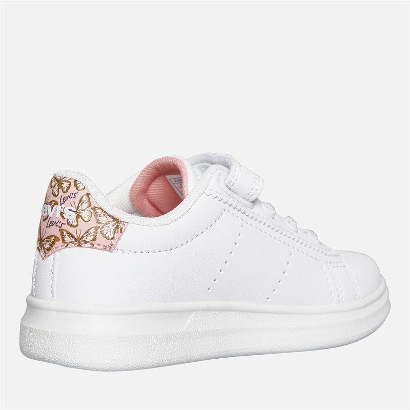 Levi's Infant Girls Evelyn Mini Trainers White/Rose White/ Rose