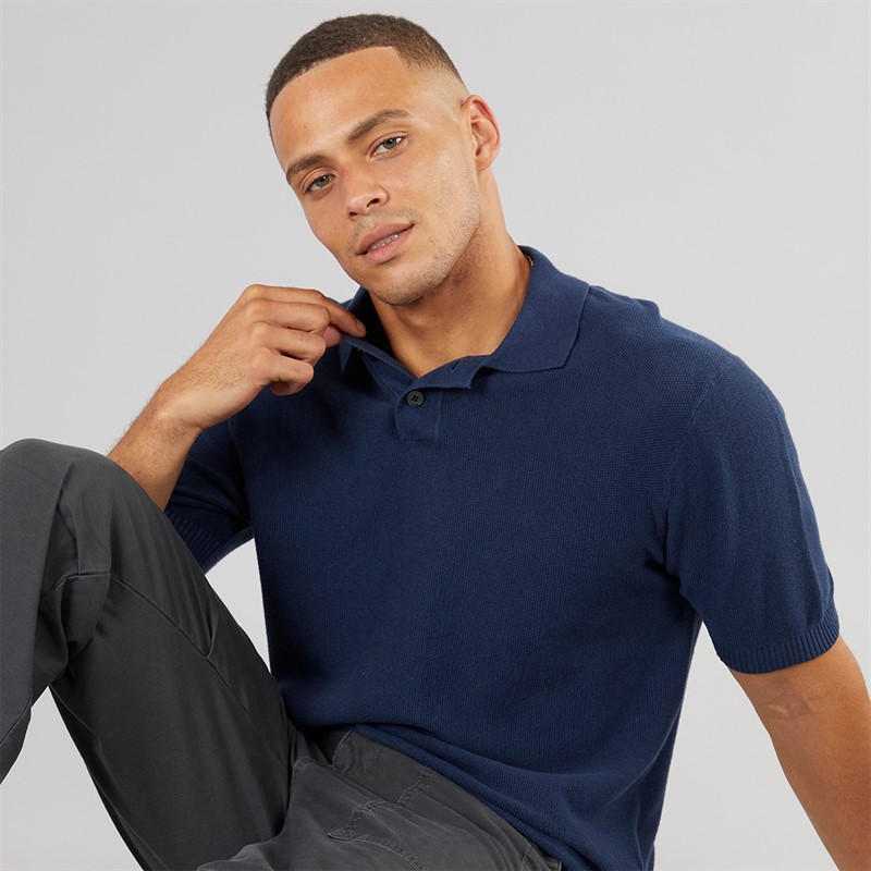 Levi's Mens Knitted Polo Dress Blues