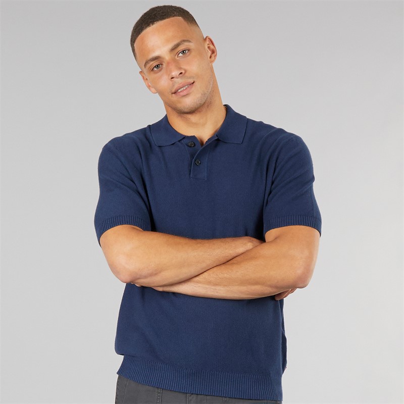 Levi's Mens Knitted Polo Dress Blues
