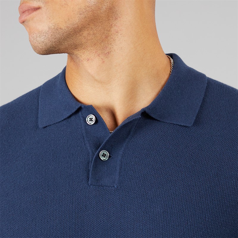 Levi's Mens Knitted Polo Dress Blues