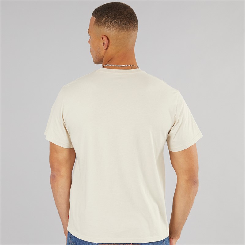 Levi's Mens Relaxed Fit T-Shirt Boxtab 5In Porridge