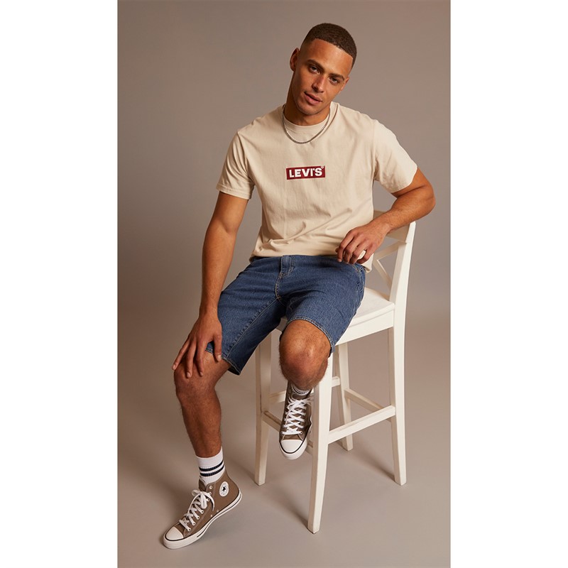 Levi's Mens Relaxed Fit T-Shirt Boxtab 5In Porridge