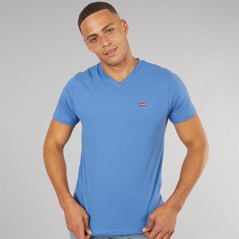 Levi's Mens Classic V Neck T-Shirt Dutch Blue