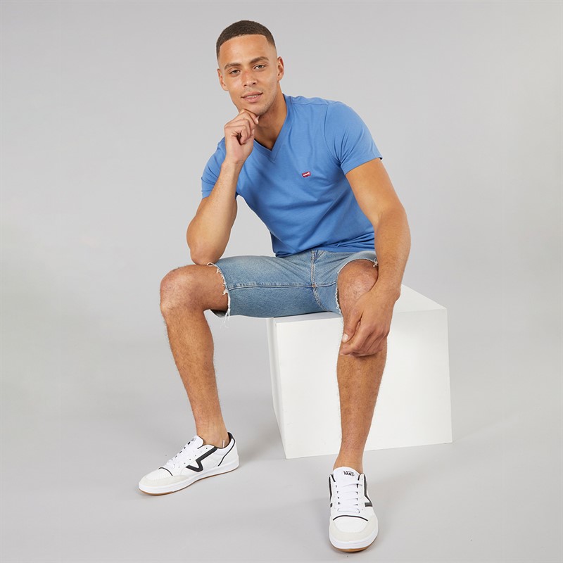 Levi's Mens Classic V Neck T-Shirt Dutch Blue