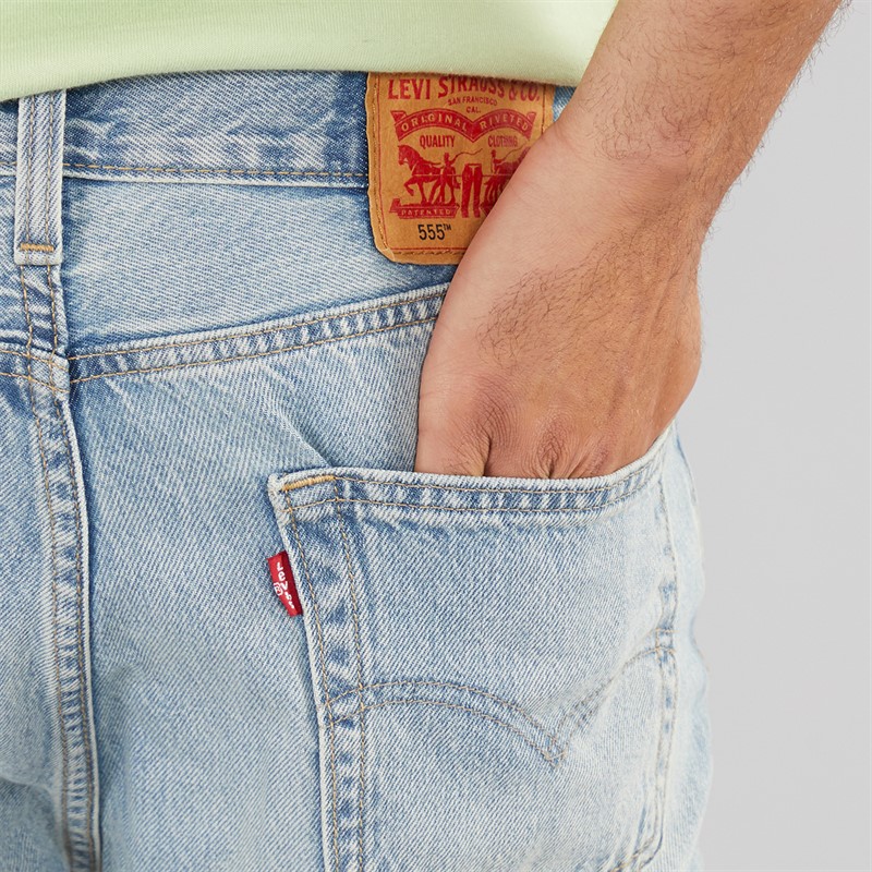 Levi's Mens 555 Relaxed Straight Fit Jeans Wear Em Out Dx