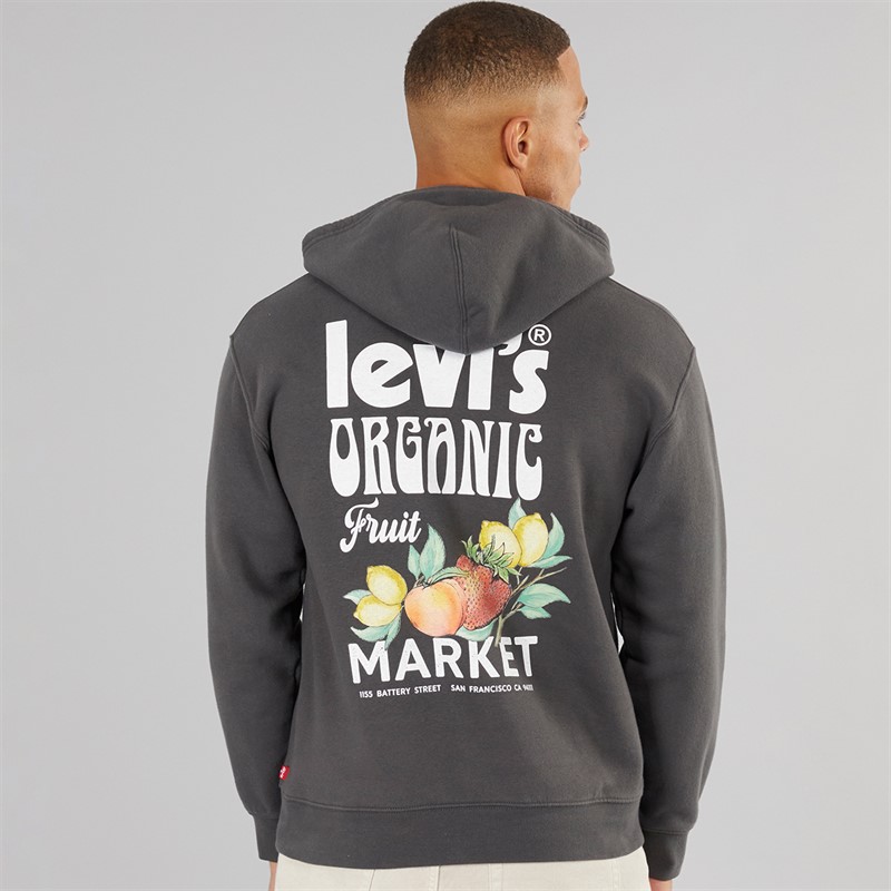 Levi's Mens Relaxed Fit Graphic Hoodie Pirate Black
