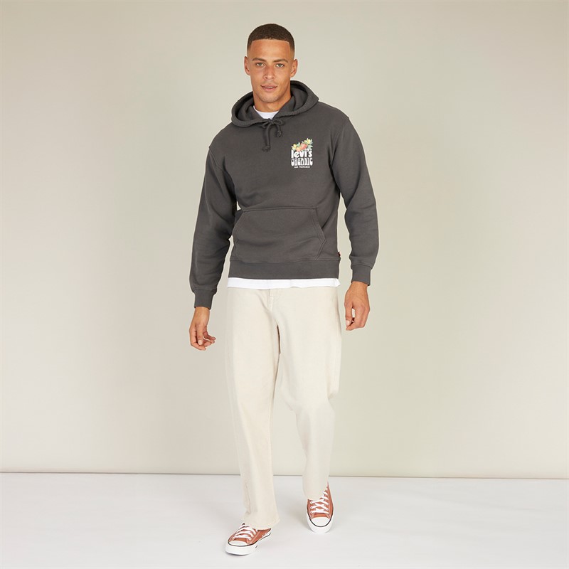 Levi's Mens Relaxed Fit Graphic Hoodie Pirate Black