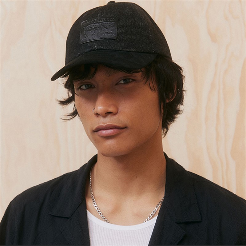Levi's Mens Relaxed Dad Heritage Cap Black Rinse 2