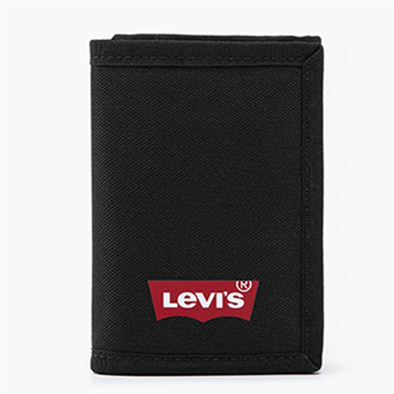 Levi's Mens Batwing Tri-Fold Wallet Caviar