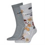 Levi's Mens Levis Flower Two Pack Socks Grey Combo