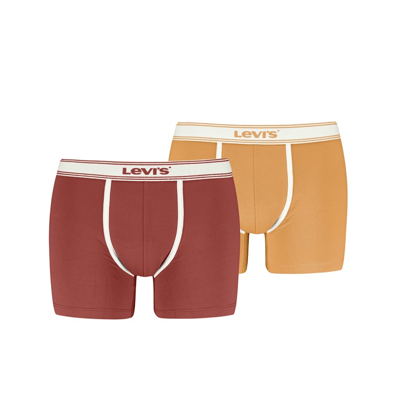 Levi's Mens Levis Remastered Two Pack Boxer Briefs Cyber Yellow/Red