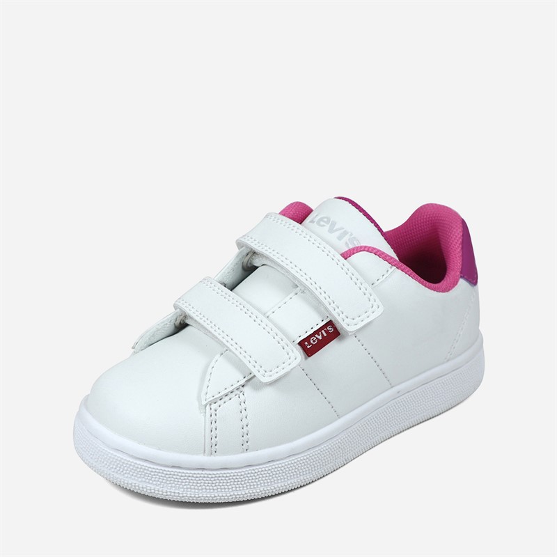 Levi's Mädchen Glocken Sneakers White Fuxia 0069