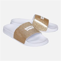 Levi's Klapki basenowe dla dziewczynek kolor Gold Glitter 3923