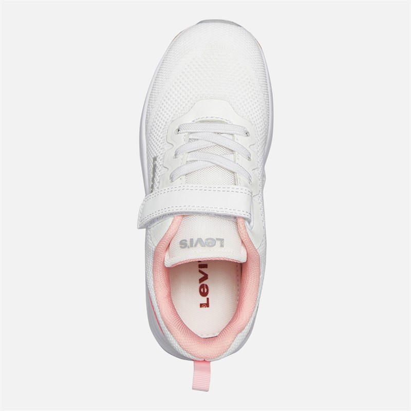 Levi's Mädchen Hudson Sneaker Weiß/Rosa 2900 White Rose 2900