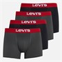 Levi's Mens Four Pack Boxers Black/Red/Grey
