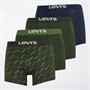 Levi's Mens Four Pack Logo AOP Organic CottonBoxers Dark Green Combo