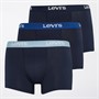 Levi's Mens Repeat Waistband Logo Boxer Briefs Three Pack Blue Combo