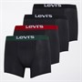 Levi's Mens Levis Solid Boxer Briefs Four Pack Black Combo