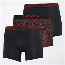 Levi's Mens Herringbone AOP Boxer Briefs Three Pack Black/Red