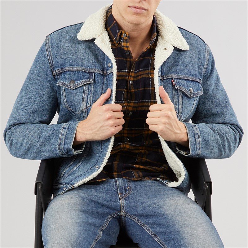 Levi's Mens Sherpa Trucker Jacket Fable