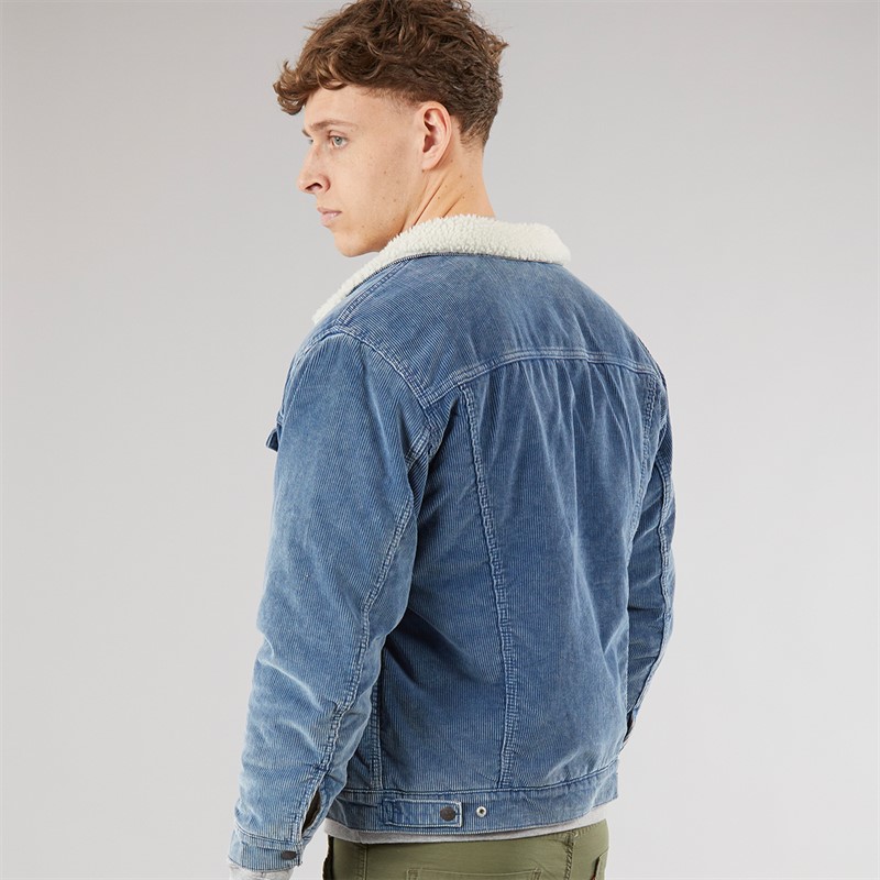 Levi's Mens Relaxed Fit Sherpa Trucker Jacket Blue Spring