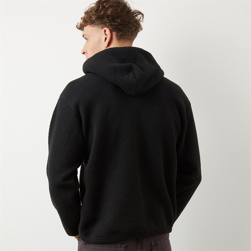 Levi's Mens Sherpa Fleece Hoodie Jet Black