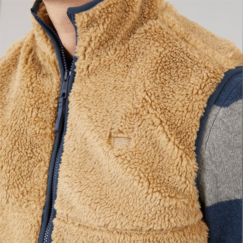 Levi's Mens Summit Sherpa Bodywarmer Harvest Gold