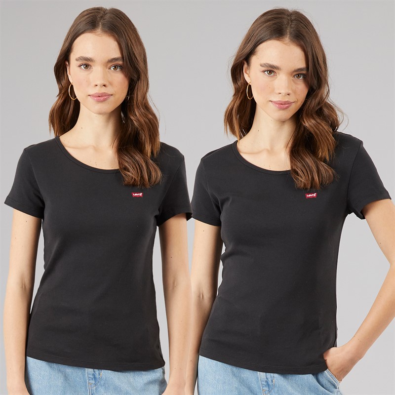 Levi's Womens Two Pack T-Shirts White/Mineral Black