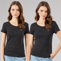 Levi's Womens Two Pack T-Shirts White/Mineral Black