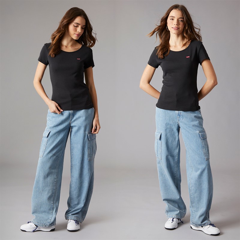 Levi's Womens Two Pack T-Shirts White/Mineral Black