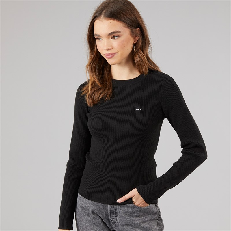 Levi's Womens Ribbed Sweatshirt Caviar - Size XS