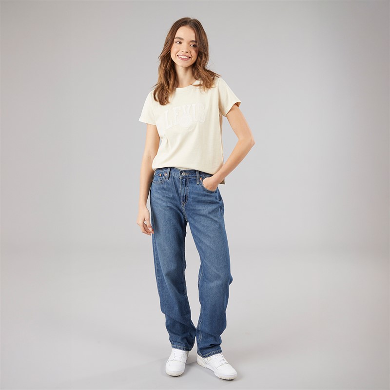 Levi's Womens Graphic Boxy T-Shirt White Swan