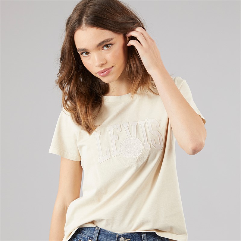 Levi's Womens Graphic Boxy T-Shirt White Swan