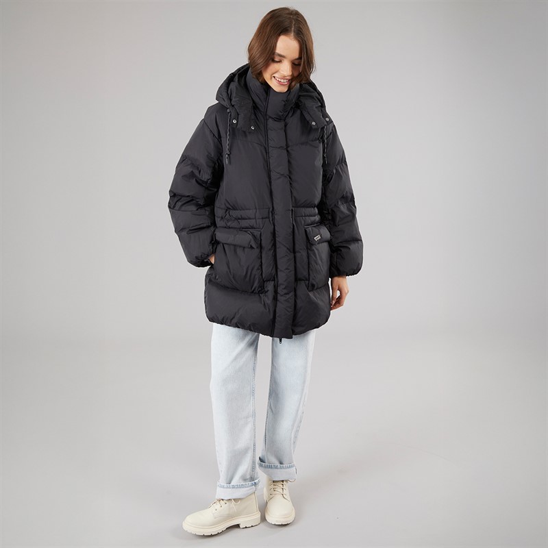 Levi's Womens Western Bubble Puffer Coat Caviar