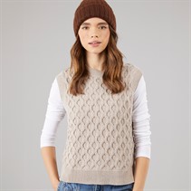 Levi's Womens Cable Knitted Vest Mid Oatmeal Heather