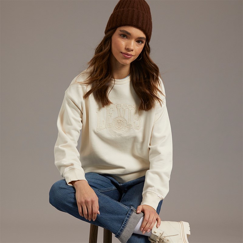 Levi's Womens Graphic Sweatshirt White Swan
