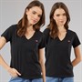 Levi's Womens Two Pack V-Neck T-Shirts Mineral Black
