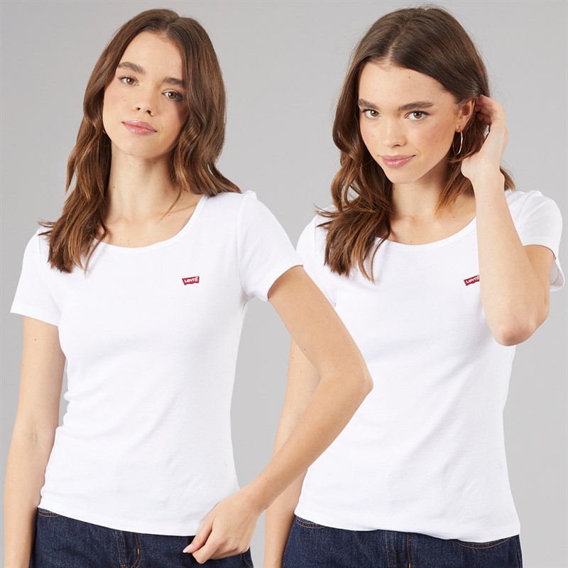 Levi's Womens Two Pack T-Shirts White/White