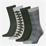 Levi's Mens Regular Cut Argyle Four Pack Socks Green/Grey Green / Grey