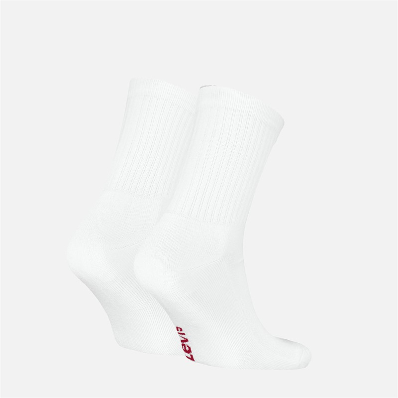 Levi's Mens Short Cut Saloon Logo Two Pack Socks White Combo
