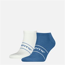 Levi's Mens Low Cut Two Pack Socks Blue/White Blue / White
