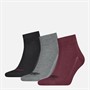 Levi's Mens Mid Cut Logo Socks Red/Grey/Black Red / Grey / Black
