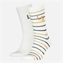 Levi's Mens Regular Cut Rugby Graphic Two Pack Socks White Combo