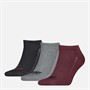 Levi's Mens Low Cut Logo Socks Red/Grey/Black Red / Grey / Black
