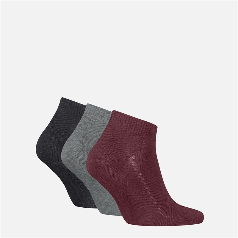 Levi's Mens Low Cut Logo Socks Red/Grey/Black Red / Grey / Black