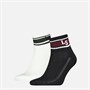 Levi's Mens High Mid Cut Logo Two Pack Socks Black/White Black / White
