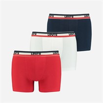 Levi's Mens Three Pack Logo Boxer Briefs White/Blue/Red